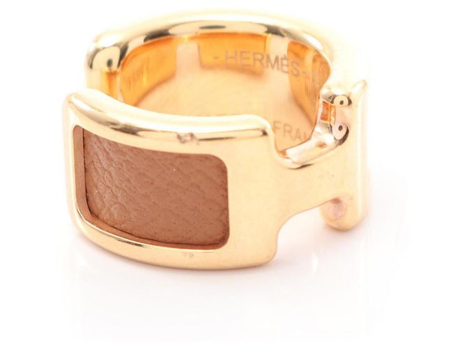 Olympe PM Ohrstecker von Hermès Braun Golden 