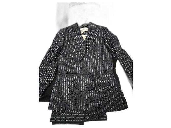 Golden Goose Deluxe Brand Blazer Golden Goose blu navy e argento a righe