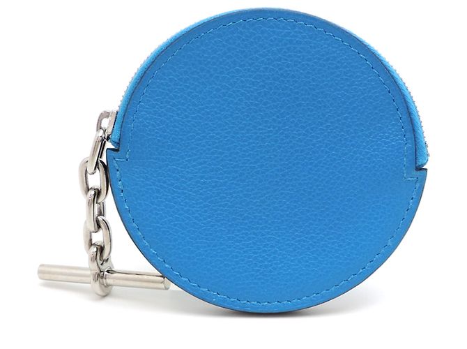 Monedero de cabra Hermès Plata Azul