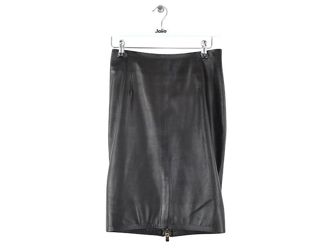 Alexandre Vauthier Schwarzer Lederrock