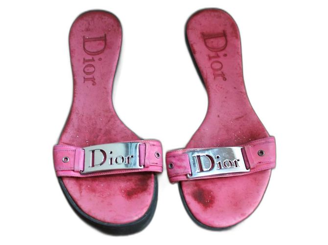 Dior pink leather and rubber sandals size 37