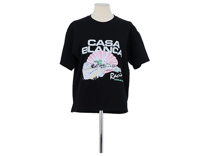Casablanca T-shirt in cotone nera Nero