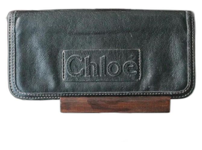 Chloé Navy Leather Wallet Navy blue