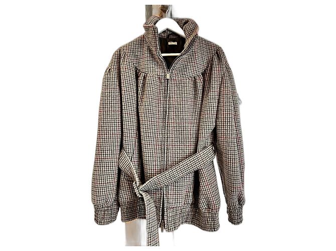 Miu Miu Wool Winter Jacket Brown