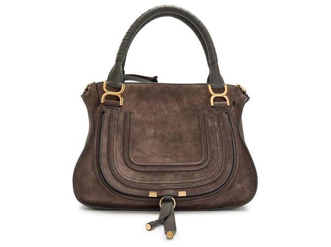 Bolso Marcie Chloé de nubuck gris azul claro