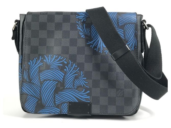 Louis Vuitton Damier Graphite District PM Messenger Bag Black Blue
