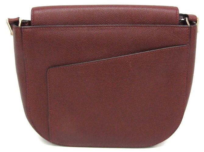Bolsa de ombro de couro feminina Valextra Bordeaux