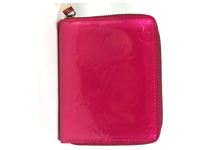 Louis Vuitton Monogram Vernis Bloom Compact Wallet Pink Fuschia