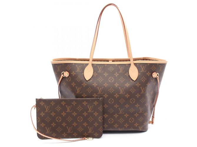 Louis Vuitton Neverfull MM Tote Bag Braun Monogramm