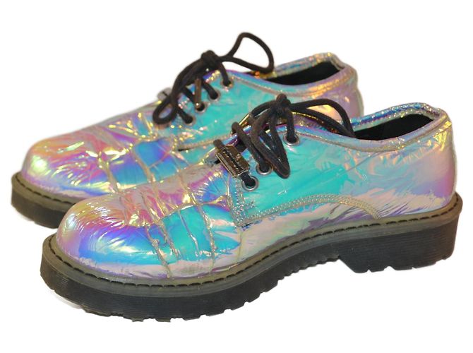 Scarpe stringate iridescenti Alexander McQueen ecopelle 37 IT Multicolore