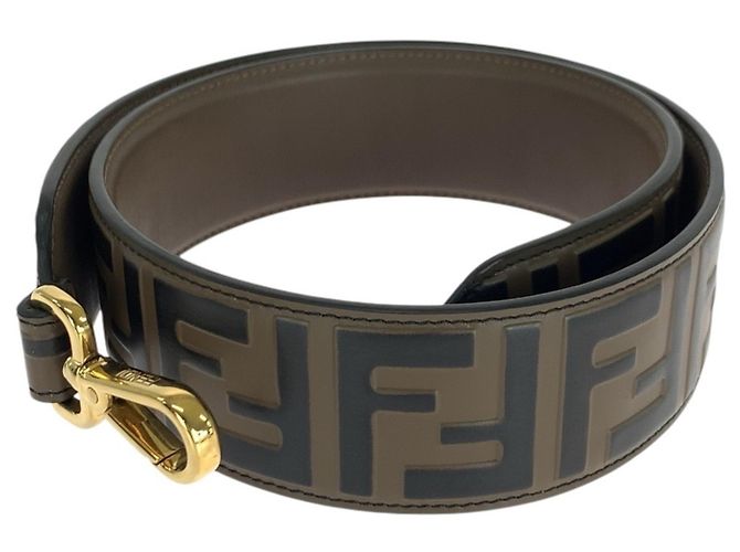 Fendi Brown Leather Shoulder Strap