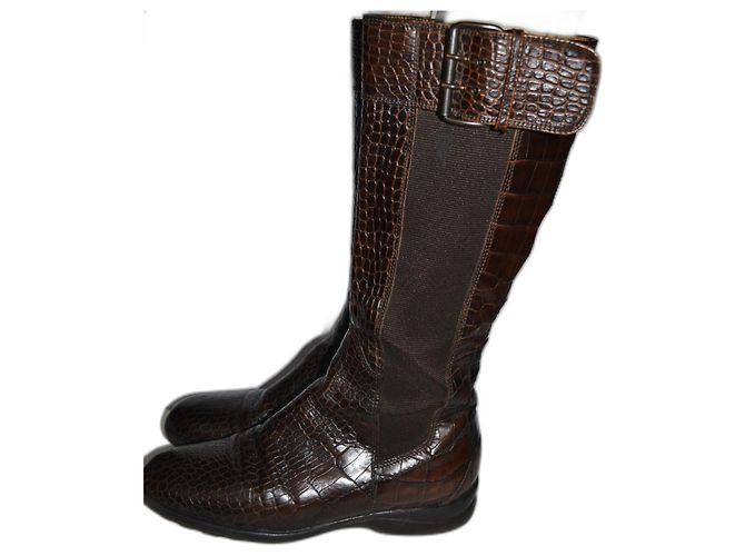 Fratelli Rosseti Fratelli Rossetti Flexa boots brown crocodile print leather 36IT