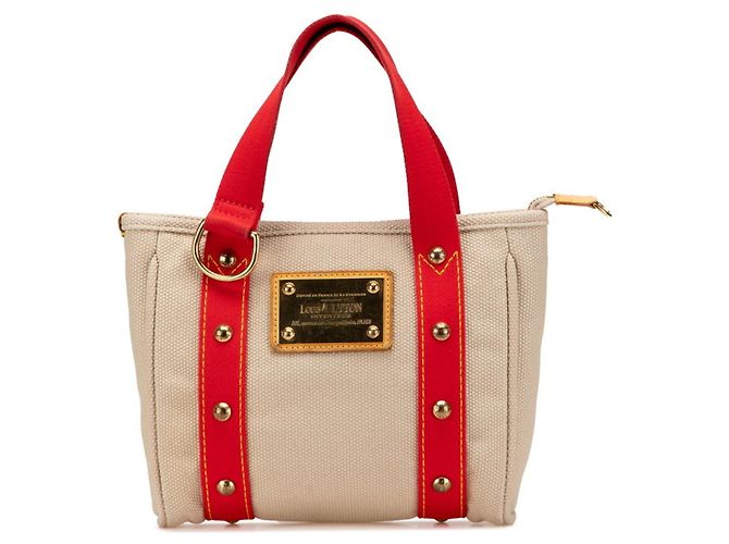 Bolsa Louis Vuitton Antigua Cabas PM Vermelho Bege