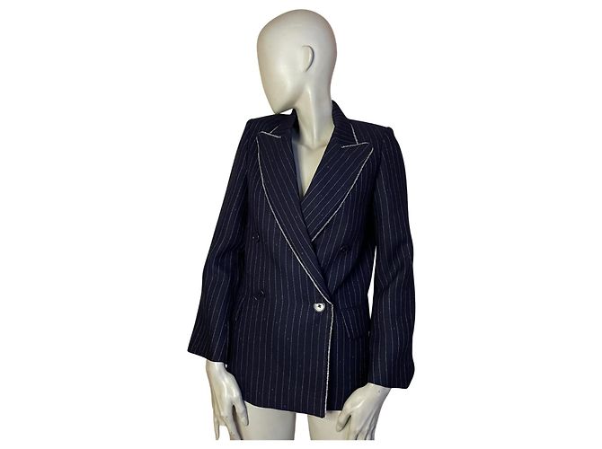 Giacca ZADIG & VOLTAIRE – Strisce chic e stile rock ✨ Blu navy