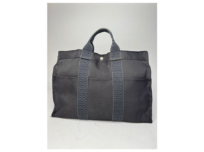 Vintage Hermès Tote Bag anthrazit schwarz Anthrazitgrau