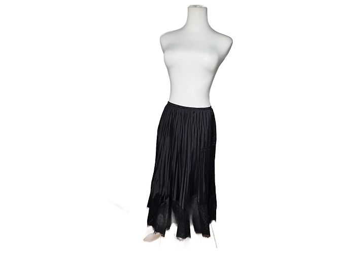 Vintage Courreges Viskose Rock Schwarz M