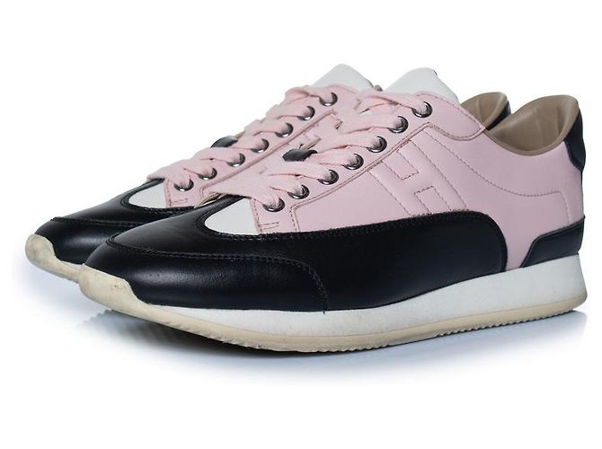 Sneakers Goal in nero e rosa di Hermès