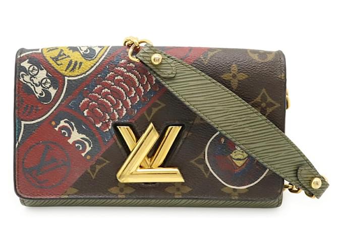 Louis Vuitton Twist Monogram Epi 2way Chain Shoulder Wallet Brown Cloth  ref.2602067