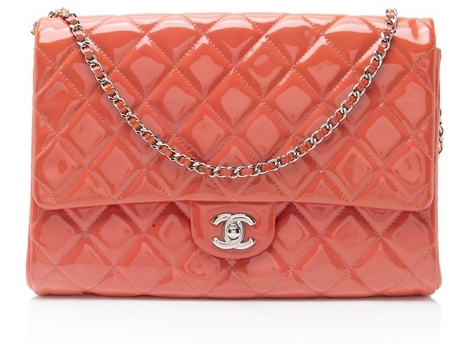Gabrielle Clutch de charol con cadena de Chanel Rosa