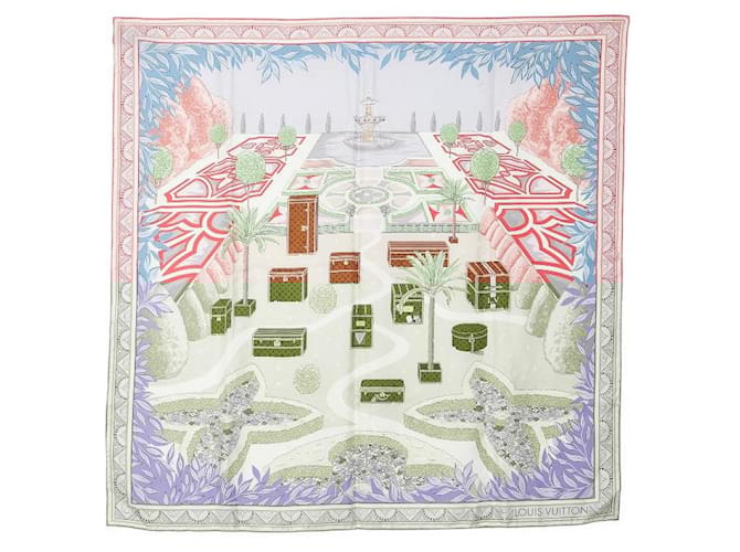 Louis Vuitton Jardin Monogram Silk Scarf Pink  ref.2602191