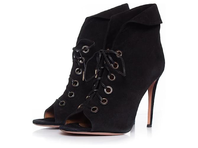 Aquazzura Aquazurra Black suede Eva ankle boots.  ref.2602221