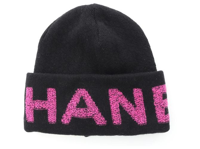 Timeless Chanel Wool Cashmere Knit Cap Black