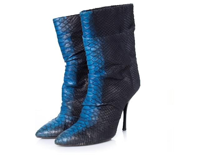 Halbstiefel aus Pythonleder Giuseppe Zanotti Blau 