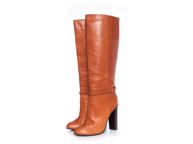 Botas de couro marrom Dsquared2.