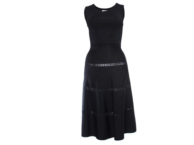 Sandro Maxi Stretch-Kleid Schwarz