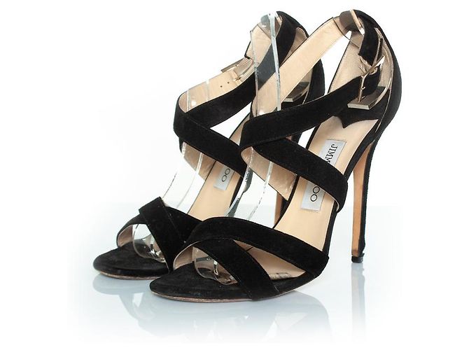Jimmy Choo suede strap sandals Black