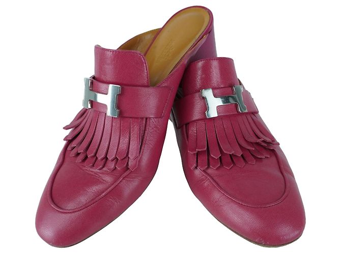 Hermès Hermes Pink Rivoli Mules