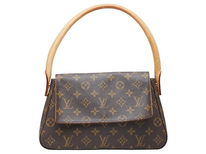 Borsa a Spalla Mini Looping Monogram Louis Vuitton Metallico Bronzo