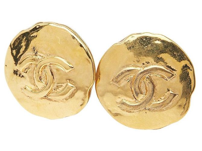 Timeless Orecchini rotondi Coco Mark di Chanel D'oro Metallico