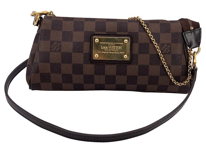 Bolsa de ombro de tecido Louis Vuitton Eva Marrom