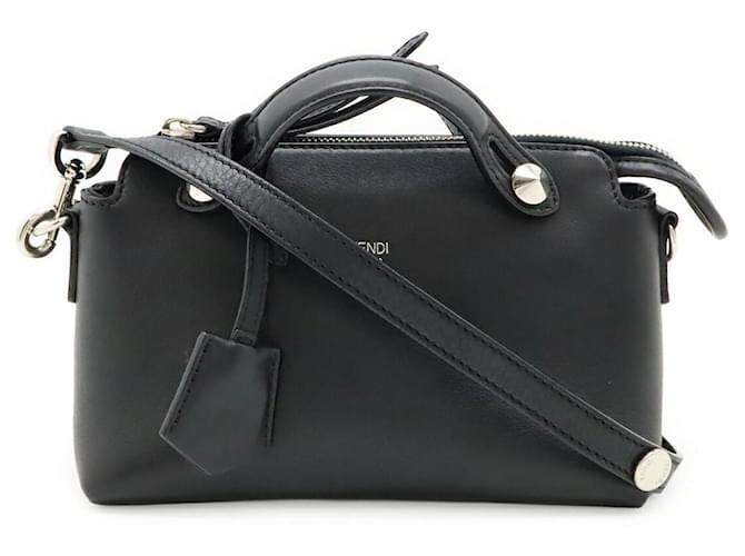 Fendi By The Way Mini Leather Handbag Black Pony-style calfskin  ref.2603203