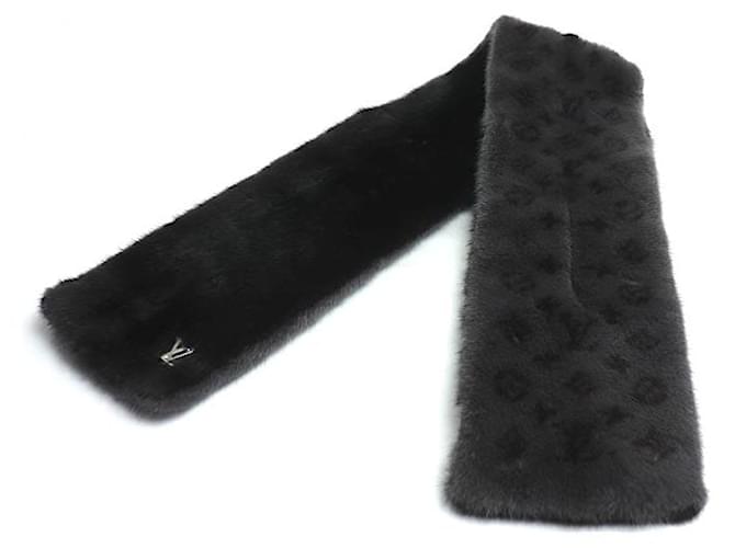 Louis Vuitton Monogram Reverse Sheared Mink Scarf Grey Fur  ref.2603208