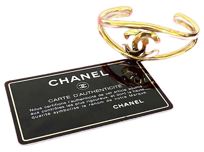 Timeless Acessório de Pulseira Chanel Coco Mark Dourado Metálico