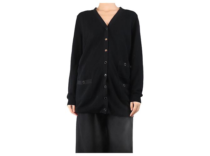Autre Marque Schwarzer langer Cardigan - Größe L