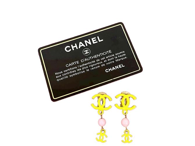 Timeless Chanel Coco Mark Ohrringe Gelb