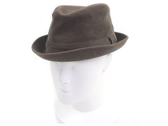 Gorra de algodón de corduroy con logo H bordado de Hermès Castaño
