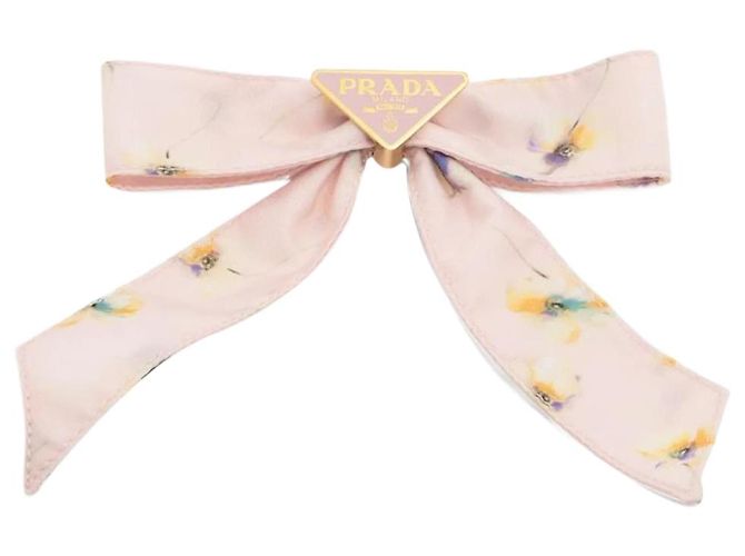 Bow Prada Fermaglio per capelli a forma di fiocco floreale rosa