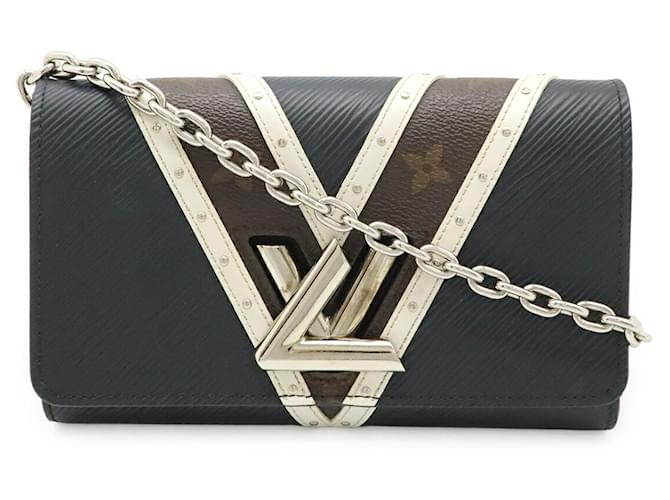 Louis Vuitton Epi Monogram Twist Chain Wallet Shoulder Bag Black Cloth  ref.2603844