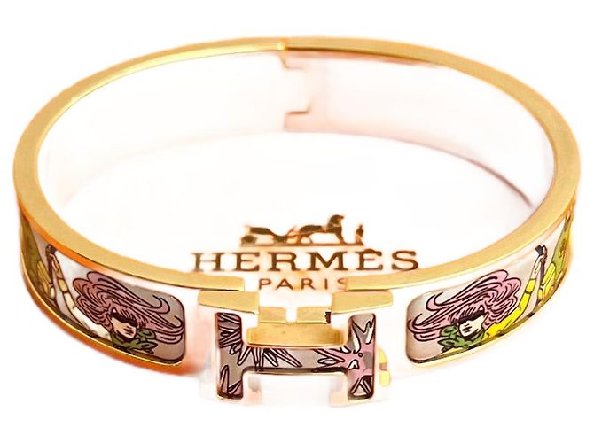 Bracelet Click H Hermès Taille 17 Doré Métallisé 