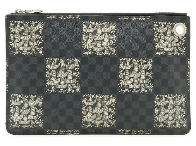 Louis Vuitton Damier Graphite Pochette Jour PM Clutch Schwarz