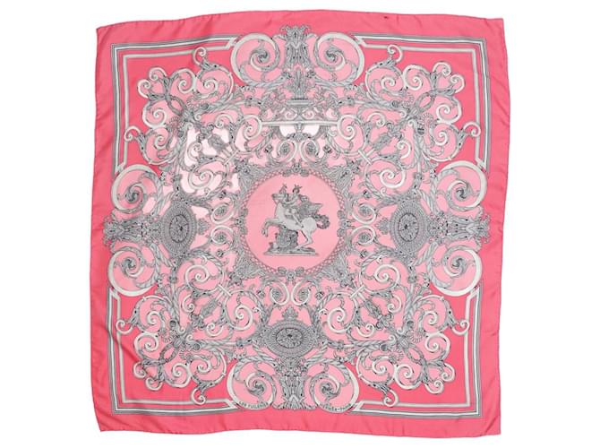 Hermès Vintage Pink Les Tuileries silk scarf  ref.2604420