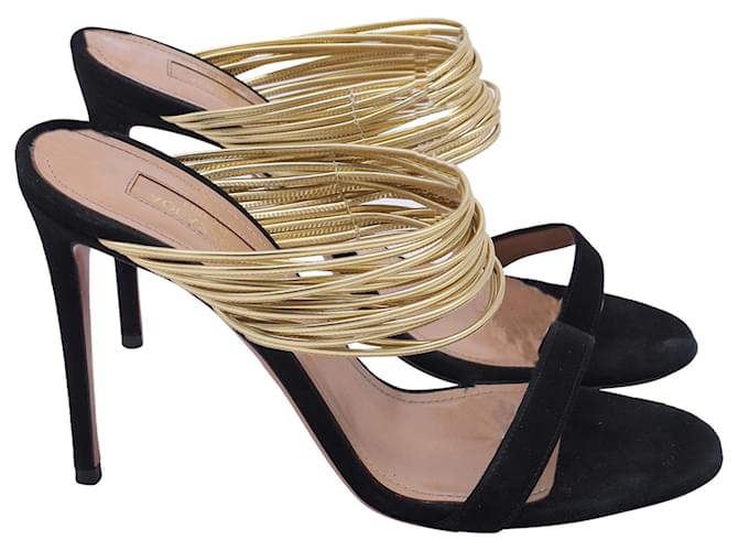 Aquazzura Rendez Vous Sandals in Black Suede and Leather   ref.2604434
