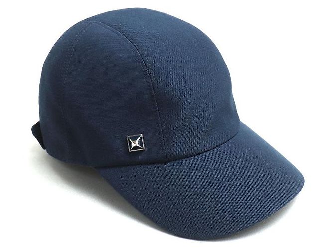 Hermès Gorra de algodón Medor Pois de Hermes Davis Azul