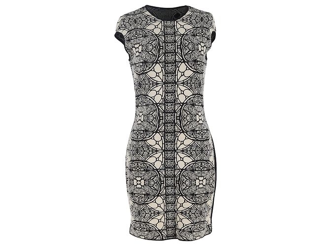 Abito Mini Stampato Alexander McQueen in Lana Multicolore