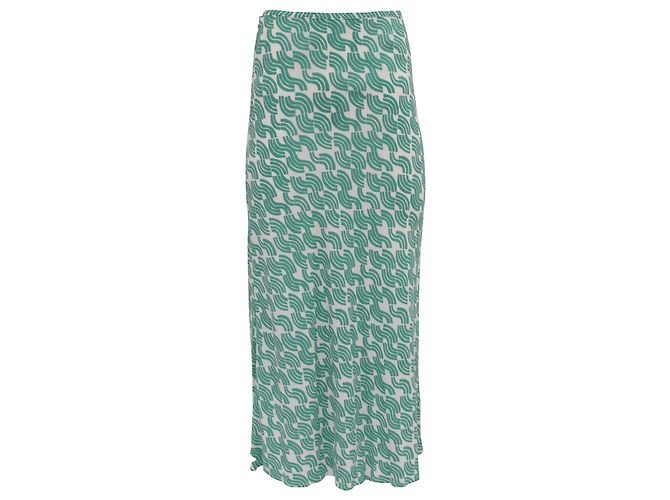 Autre Marque Saia midi impressa Rixo Kelly em viscose verde