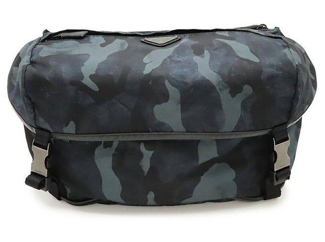 Borsa a tracolla in nylon e pelle Prada Multicolore